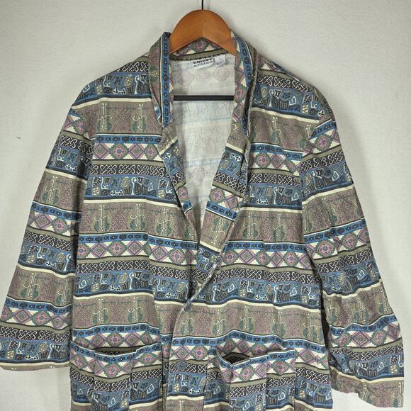 Vintage Chicos Womens Blazer Jacket Large Pockets Business Grandma Aztec Western - Picture 10 of 11